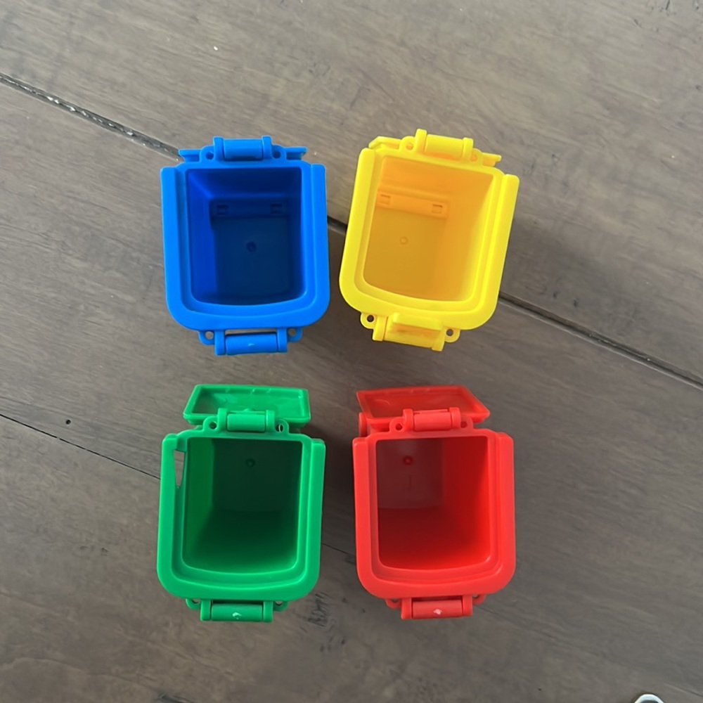 2 Mini Garbage Trash Can Paper Clips Stamps Recycling Bin Pen Storage Organizer - Picture 4 of 13